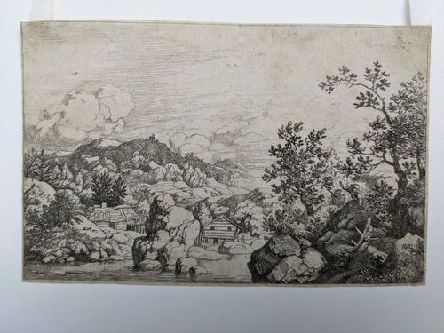 The large rock projecting from a river — Allart van Everdingen