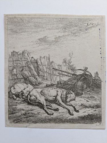 Two dogs sleeping on the ground… — Carel Dujardin