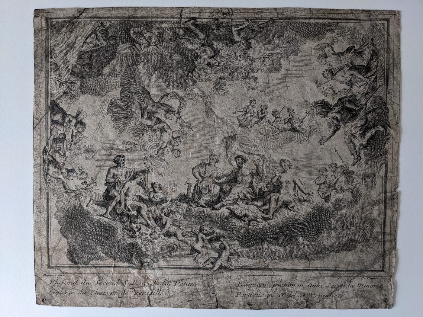 “Plafond du second sallon de la Petite Galerie du Chateau de Versailles” (Gathering of the gods)