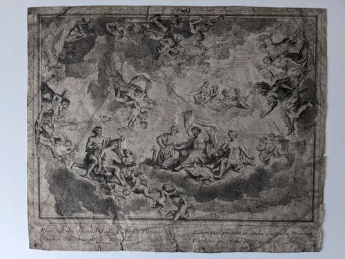 Plafond du second sallon de la Petite Galerie du Chateau de Versailles” (Gathering of the gods) — Charles Dupuis