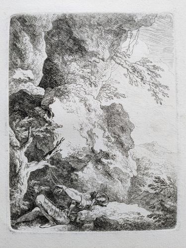 Saint William of Maleval in a rocky landscape — Christian Wilhelm Ernst Dietrich (Dietricy)