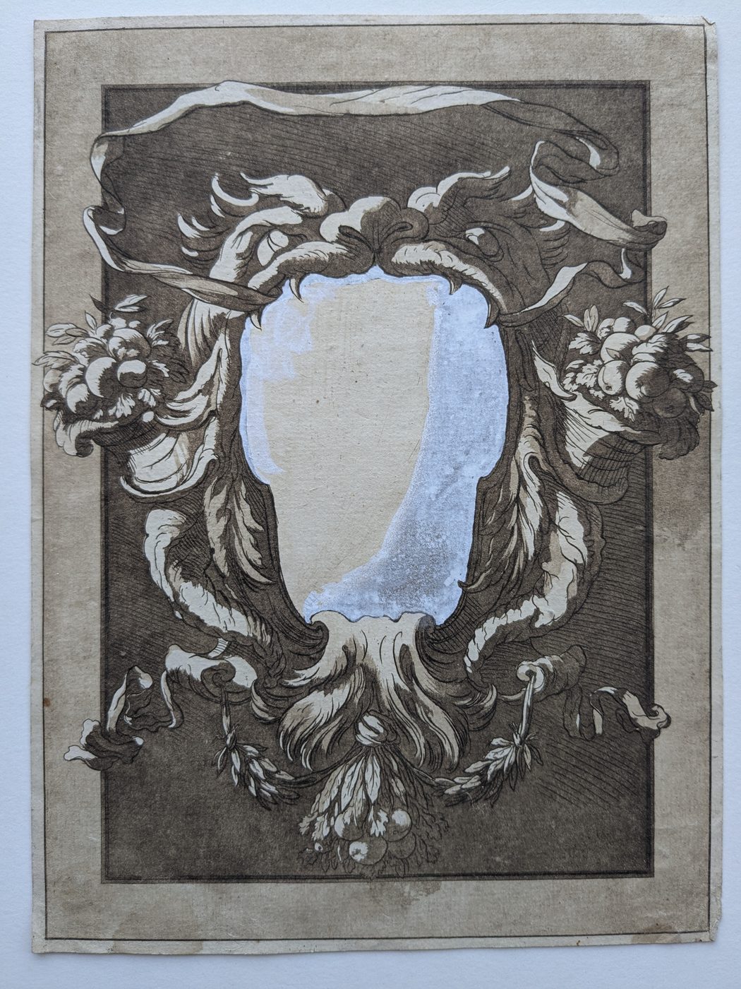Design for a cartouche with a grotesque face