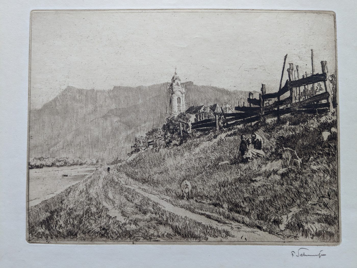 Church and villagers