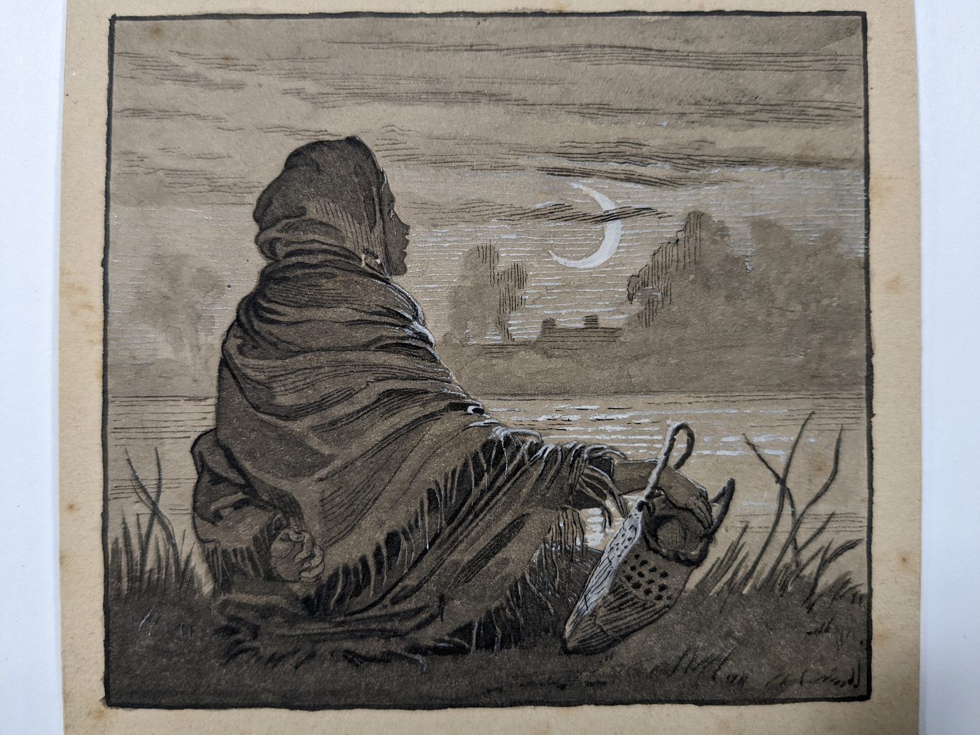 Indian woman with crescent moon