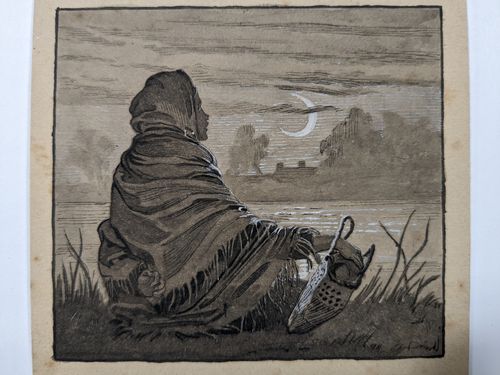 Indian woman with crescent moon — Unknown