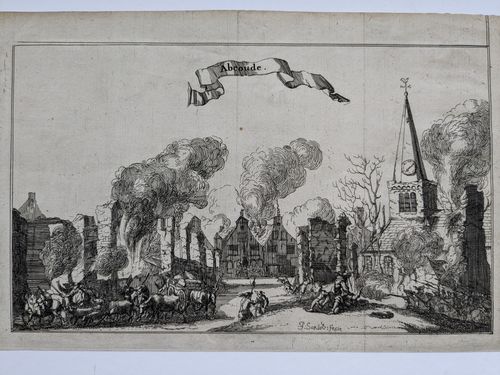 Abcoude, verwoest door de Fransen in 1672 — Isaac Sorious