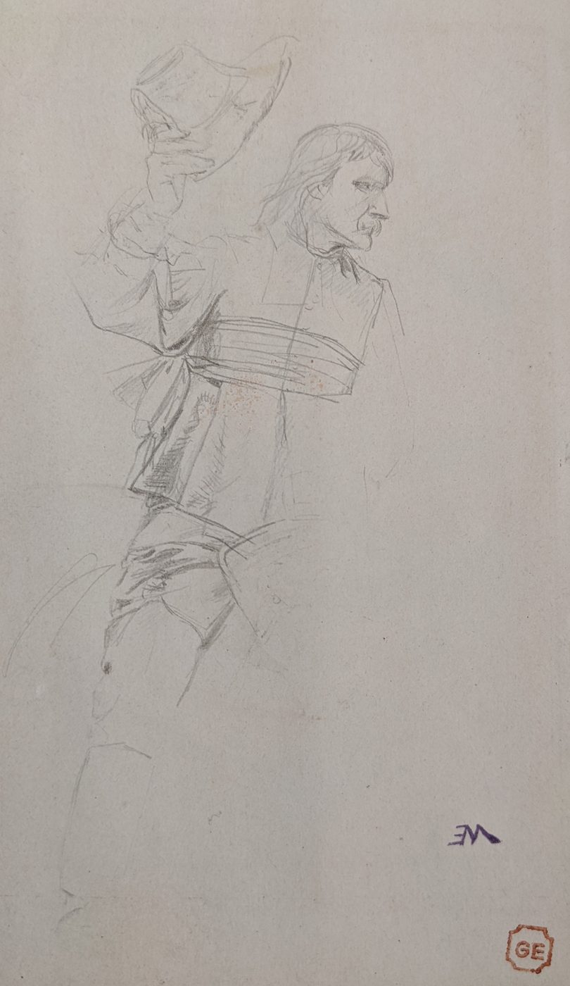 Drawings of a French Musketeer and Hussar