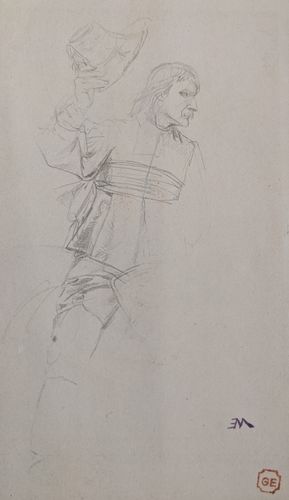 Drawings of a French Musketeer and Hussar — Jean-Louis-Ernest Meissonier