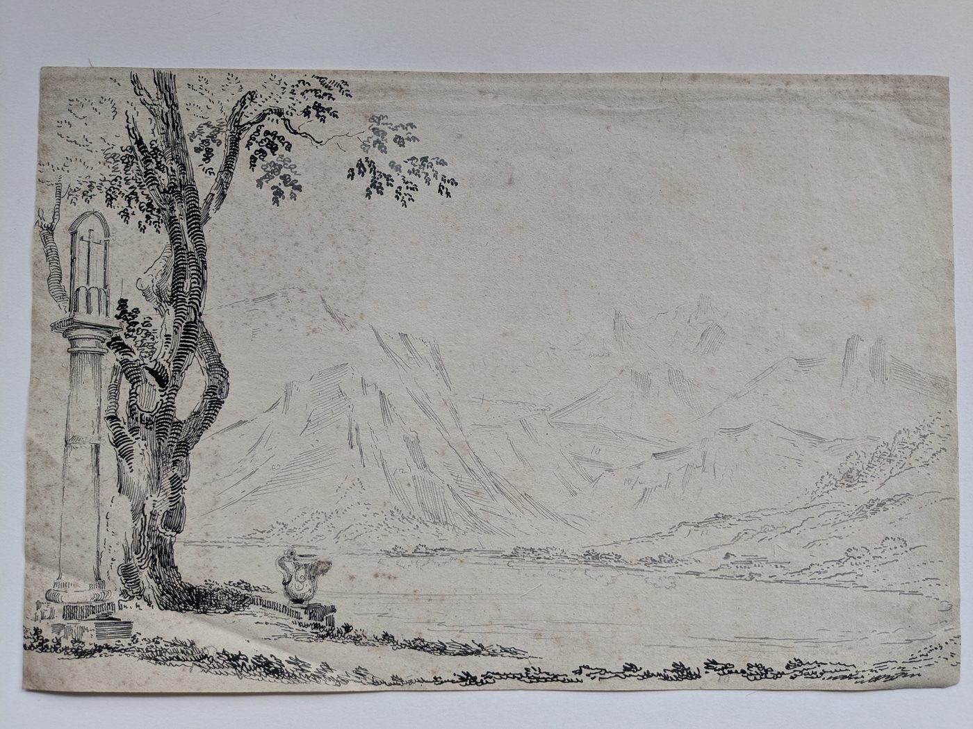 Mountain landscape with a crucifix (Grenoble)