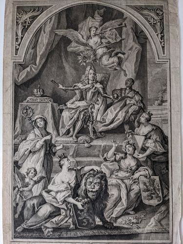 Relation de l'inauguration solemnelle de sa sacrée majesté imperiale et catholique, Charles VI” (Frontispiece) — Michiel Heylbroeck
