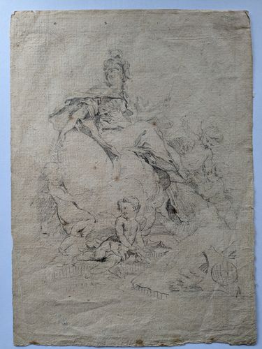 Minerva seated on a cloud surrounded by putti — Unknown