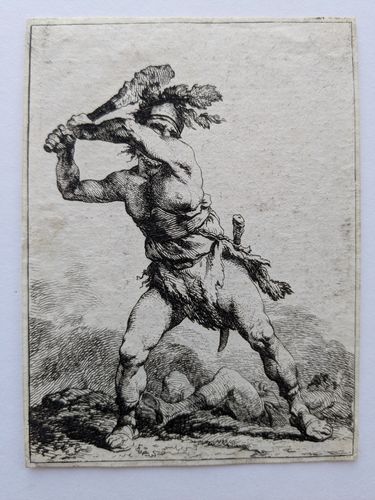 Savage Soldier Swinging a Club (1st Suite of Soldiers) — Philippe Jacques Dr Loutherbourg