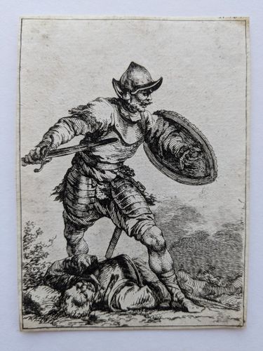 Soldier with Sword and Shield, Stepping over a Body (1st Suite of Soldiers) — Philippe Jacques Dr Loutherbourg