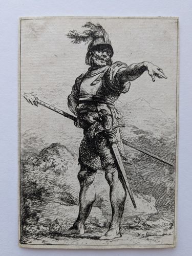 Standing Officer Holding a Lance (1st Suite of Soldiers) — Philippe Jacques Dr Loutherbourg