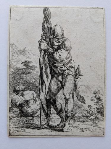 Standing Soldier Holding a Rolled Flag (1st Suite of Soldiers) — Philippe Jacques Dr Loutherbourg