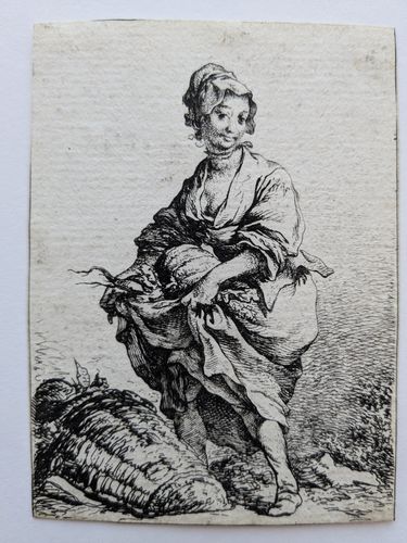 Young Woman Carrying Vegetables (2nd Suite of Soldiers) — Philippe Jacques Dr Loutherbourg