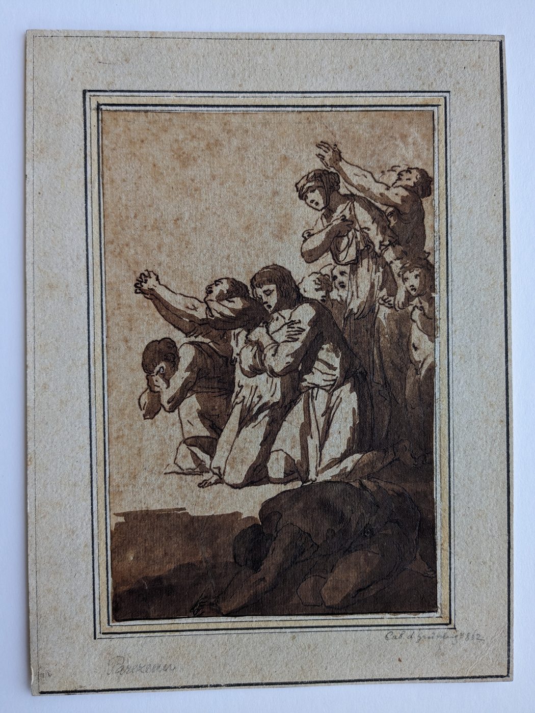 Etude d'un groupe de figures en prieres