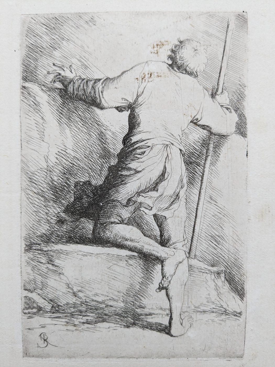 Man with Staff Seen from Behind (”Figurine”)