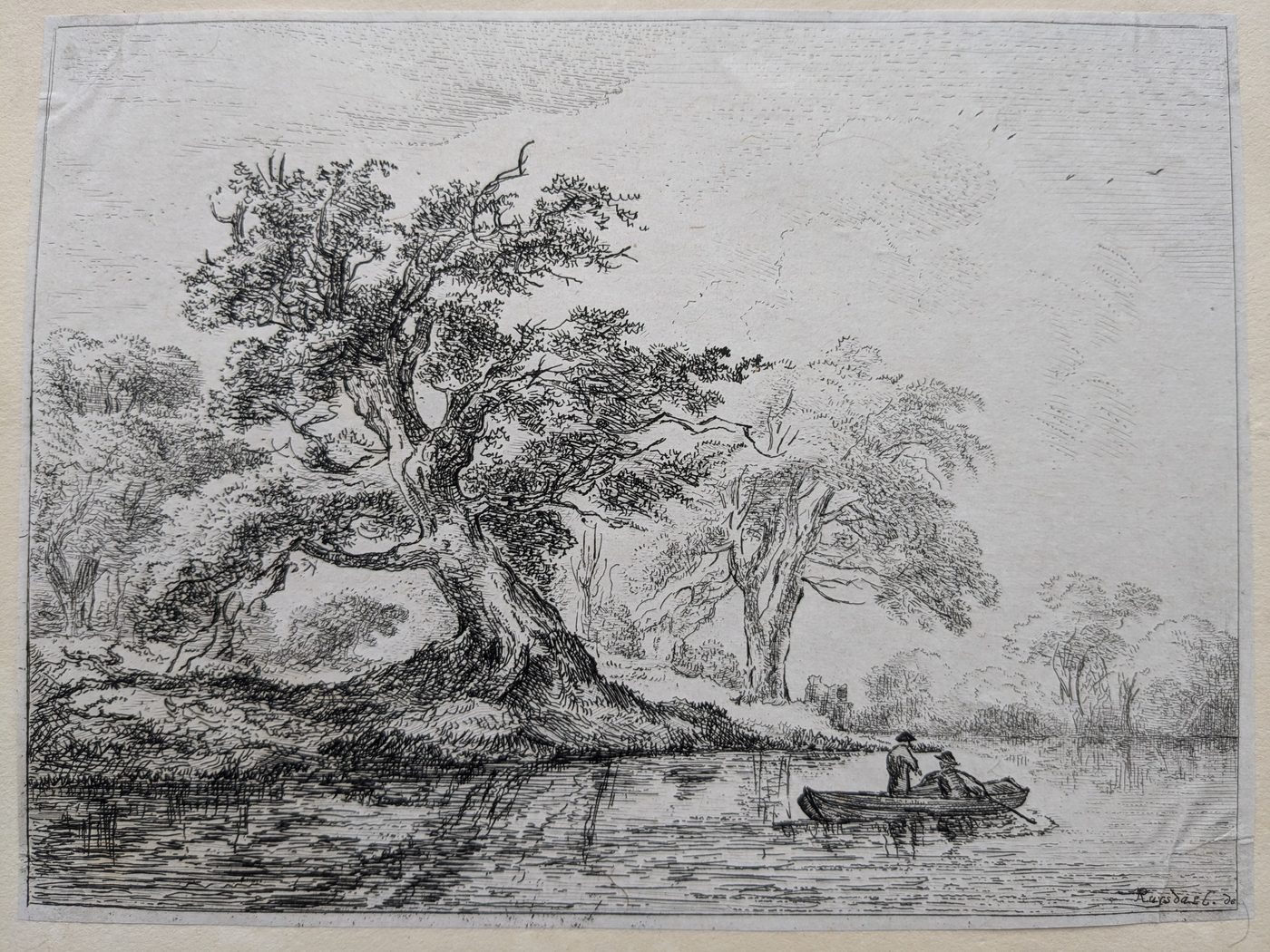 Two men in a rowboat