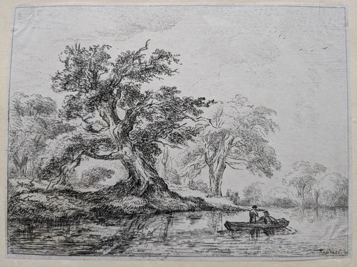Two men in a rowboat — Samuel Woodburn