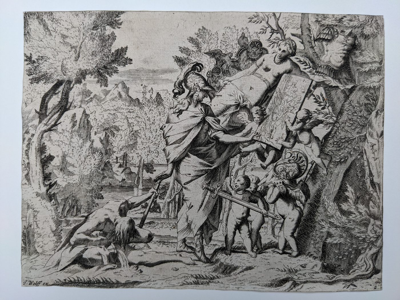 Venus giving arms to Aeneas